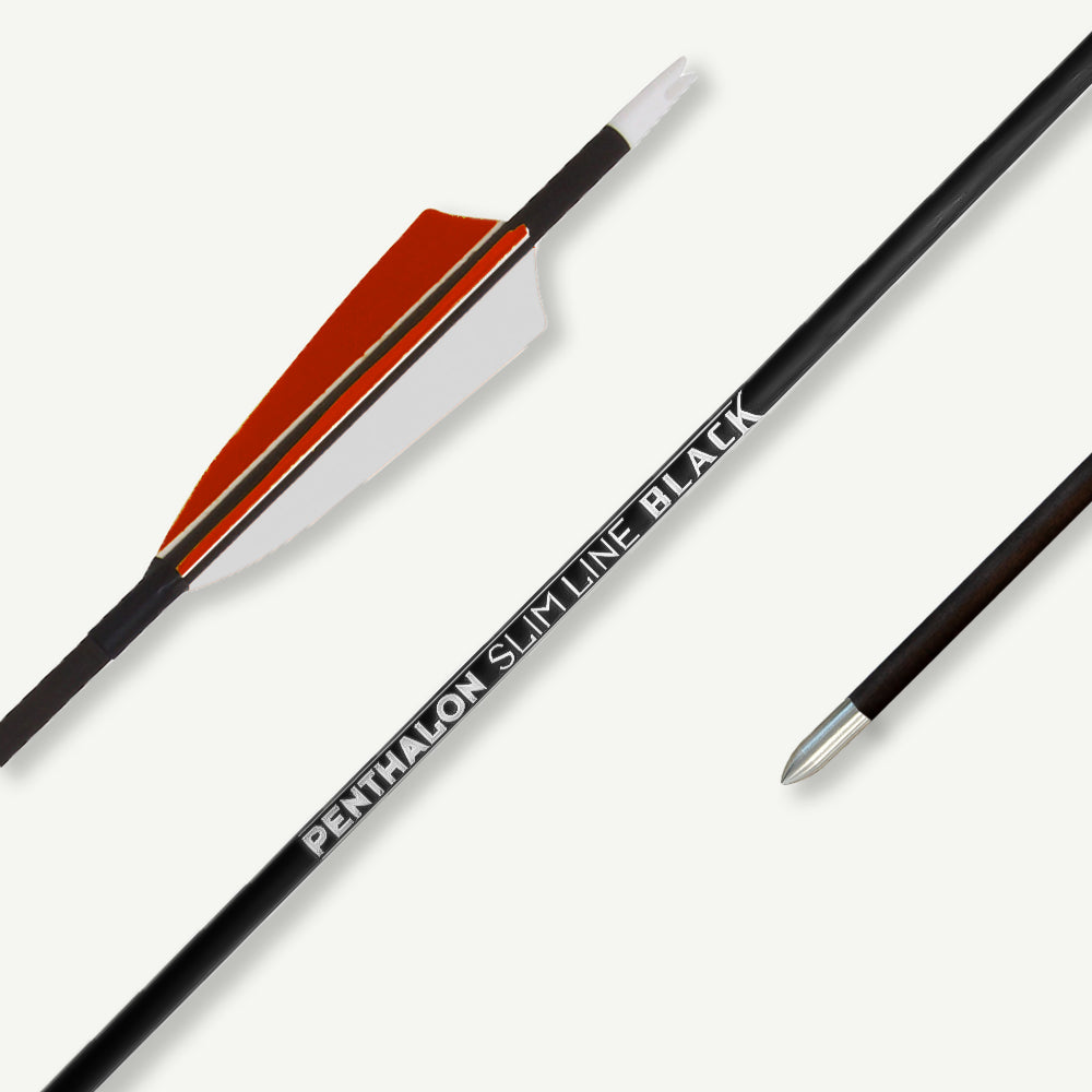 Penthalon Carbon Arrows 40820 Slim Line Black Natural Feathers