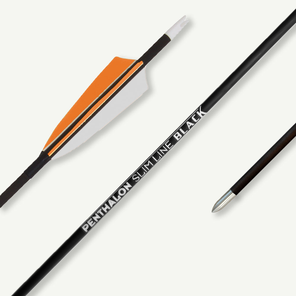 Penthalon Carbon Arrows 40820 Slim Line Black Natural Feathers